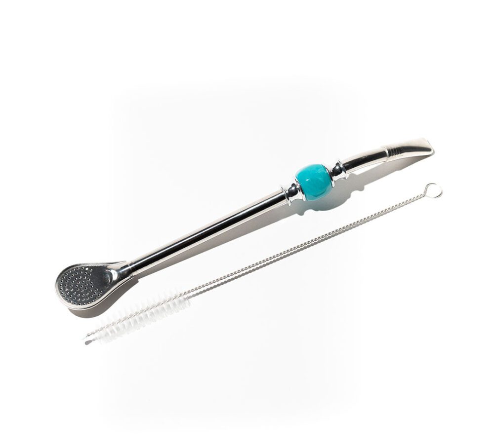 Casa Matea Bombilla with a cleaning brush | Teal