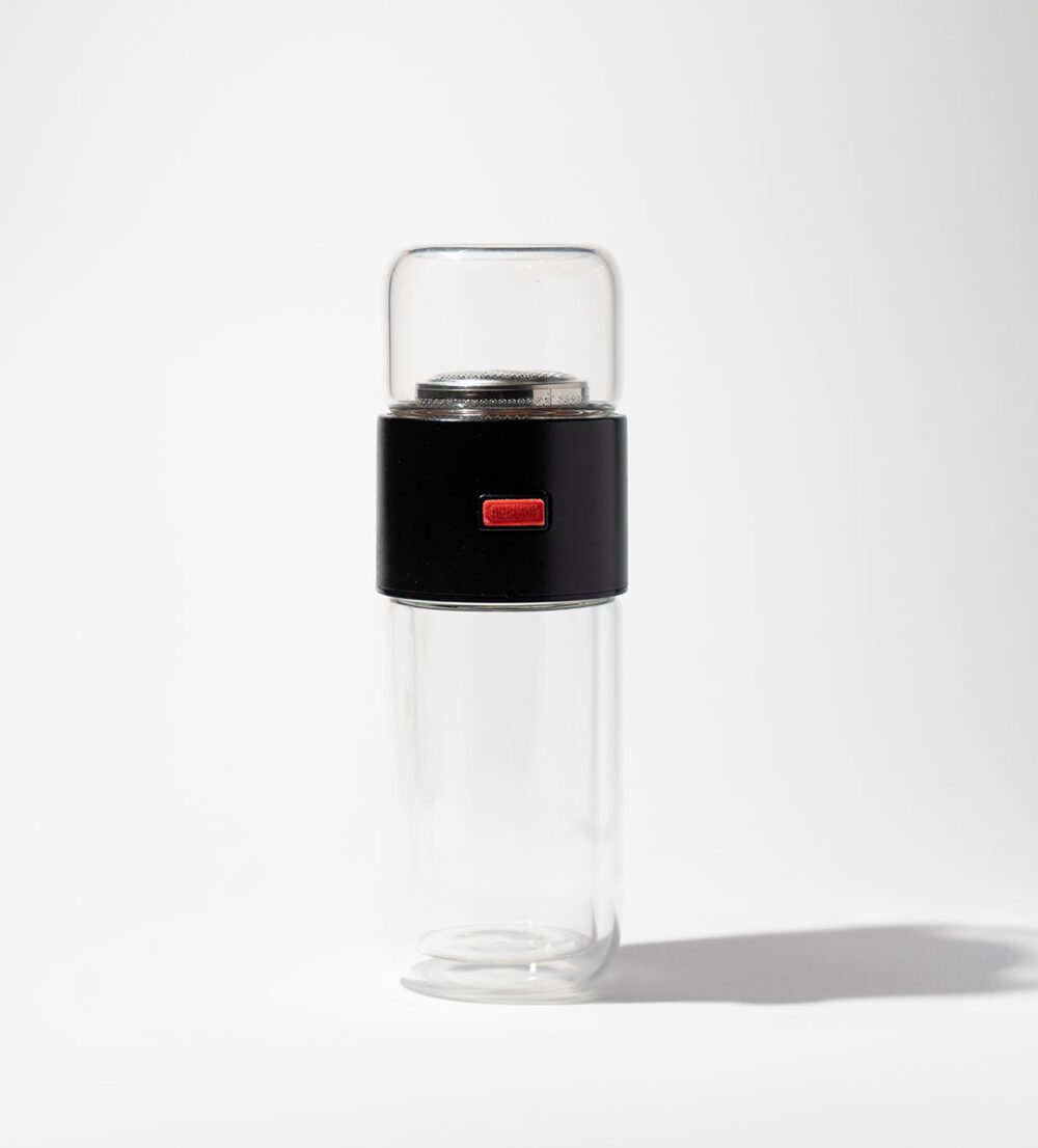 CasaMatea glass tumblers - Black with a Button